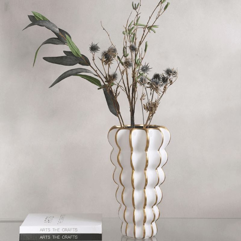 Vaza Albert AD-04017213WJ bijela sa cvećem