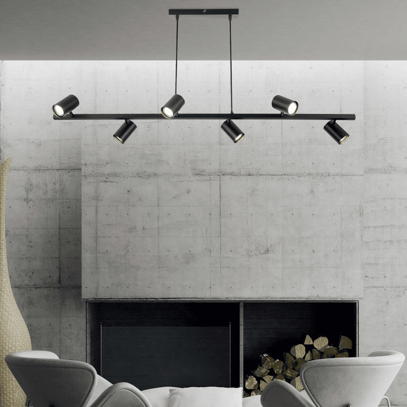 Luster Berlin ML-3014-06 crni u dnevnoj sobi