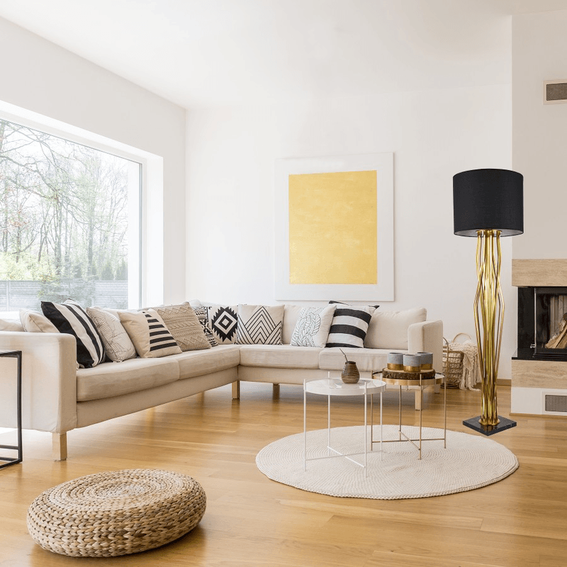 Podna lampa Bastia MSL-34706-01F u dnevnoj sobi