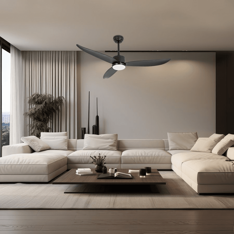 Luster LED sa ventilatorom Lester ML-191227 crni u dnevnoj sobi