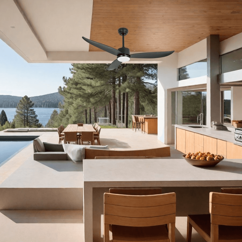 Luster LED sa ventilatorom Lester ML-191227 crni na terasi