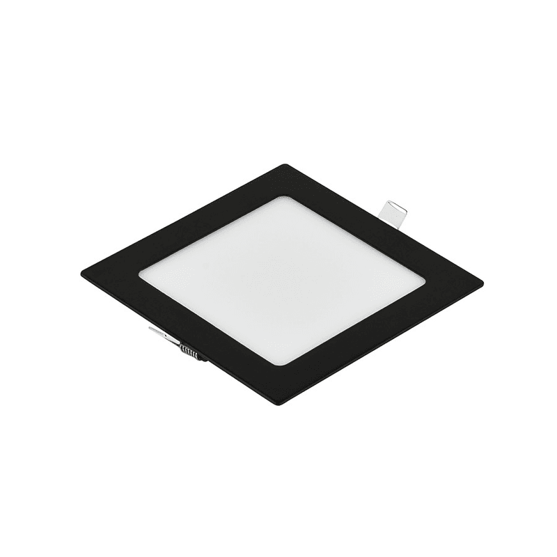 LED panel E-light 12W kvadratni ugradni 3000K crni