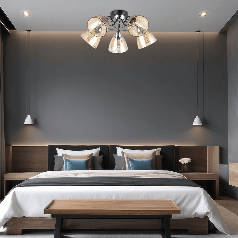 Luster E-light Louis EL-18321-5 u spavaćoj sobi