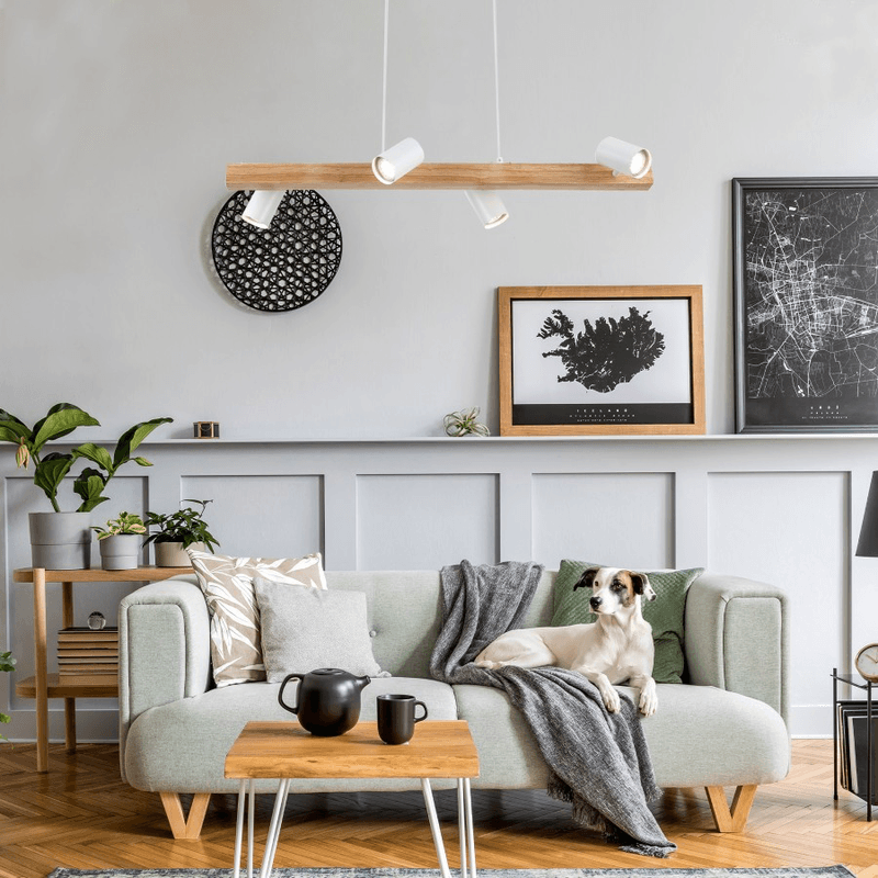 Luster Berlin ML-3012W-04 bijeli u sobi sa psom